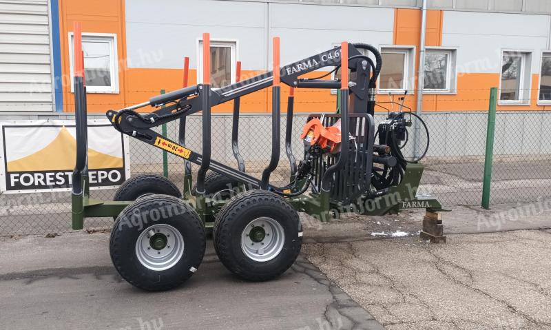 FARMA T6,  6 tonnás darus kihordó kocsi + C 4,6 S daru