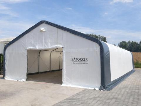 7,9 x 13,6 x 4,6 méteres profi minőségű fehér raktársátor