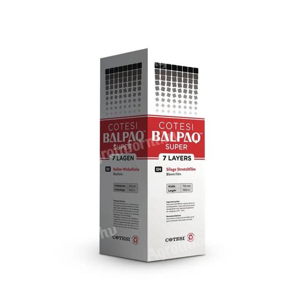 Cotesi Balpaq 7 rétegű fehér bálacsomagoló fólia,  750 mm x 0,025  x 1500 m