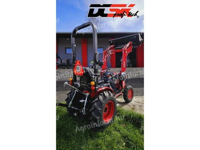 TYM T255 Branson kis traktor (150 cm tengelyszélességű kaszával) homlokrakodóval