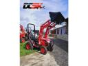 TYM T255 Branson kis traktor (150 cm tengelyszélességű kaszával) homlokrakodóval