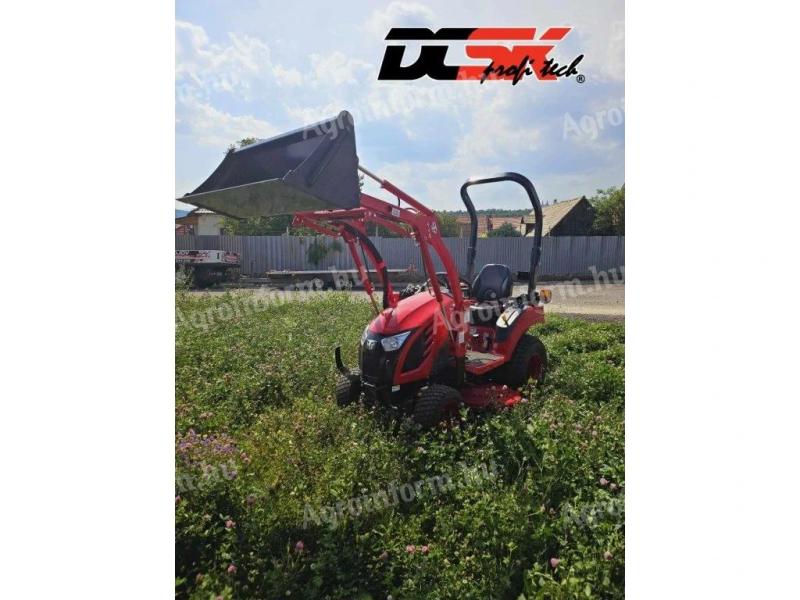 TYM T194 Branson kis traktor (140 cm tengelyszélességű kaszával) homlokrakodóval