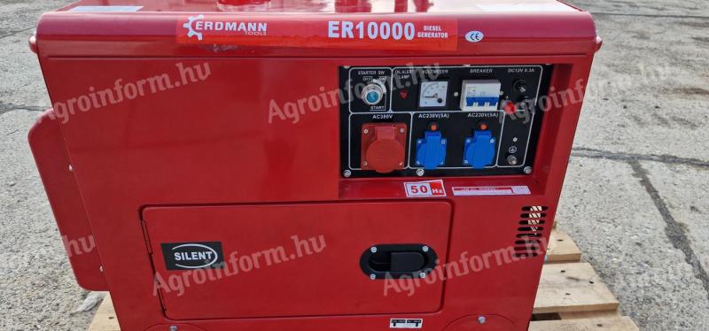 Új áramfejlesztő generátor 10kW eladó. Nulla üzemórával