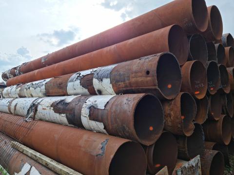 630 x 9 mm falvastagságú bontott acélcső 6 m - 12 m / szál 630 x 9 mm falvastagságú bontott acélcső 6 m - 12 m / szál