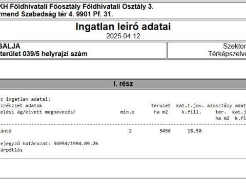 Vasalja szántó Vasalja szántó