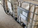 Használt műanyag rácsos 1000 literes IBC tartályok