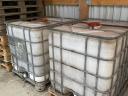 Használt műanyag rácsos 1000 literes IBC tartályok