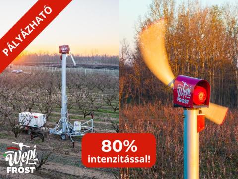 WepiFrost Mobil TL szélgép 9 m - Pályázható,  80% támogatás - Fagyvédelem gyümölcsösben WepiFrost Mobil TL szélgép 9 m - Pályázható,  80% támogatás - Fagyvédelem gyümölcsösben