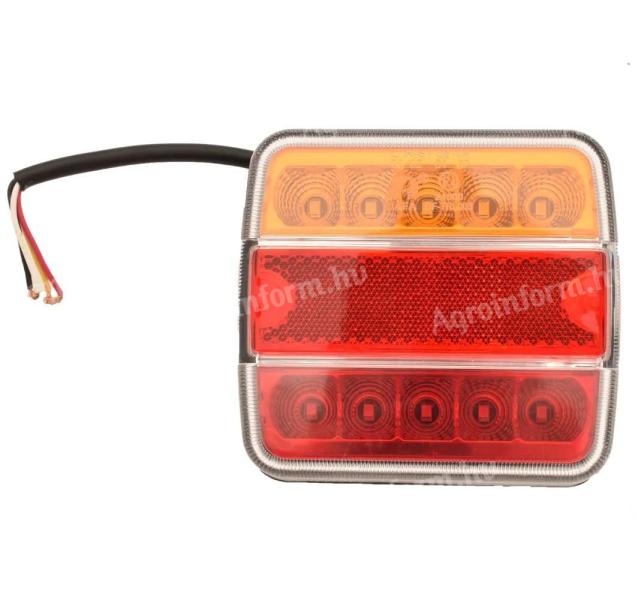 Utánfutó hátsólámpa LED-es,  4 funkciós,  12V-24V