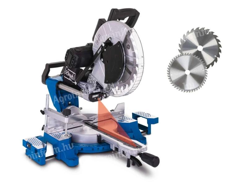 Húzó,  Fejező,  Gérvágó lézeres fűrész,  305mm,  2000w,  +2db. fűrészlap * Scheppach HM140L *