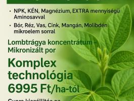 Szója komplex lombtrágya technológia