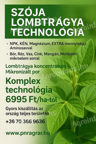 Szója lombtrágya technológia