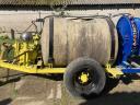 Egyedi 1000 L vontatott permetező – 3 hengeres Rapitox szivattyú,  axiálventilátor