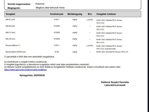 Kukorica eladó, akár fuvarral is ( toxin mentes) Kukorica eladó, akár fuvarral is ( toxin mentes)