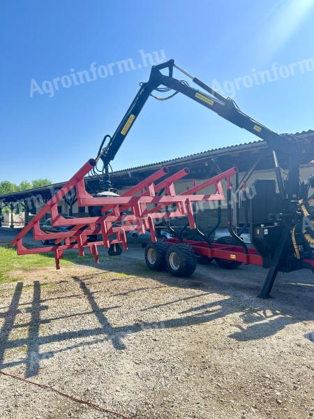 More Maskiner SF12 pótkocsi és 7 m daru