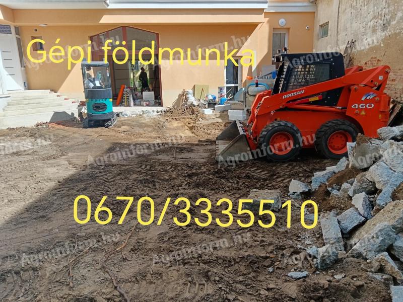 Gépi földmunka Debrecen,  bobcat,  minikotró