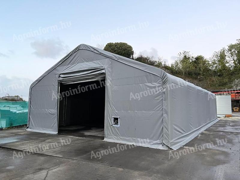 UTOLSÓ DARAB! - 15x30 Duplavasalatú Raktársátor,  PVC900,  zöld - ÓRIÁSI KEDVEZMÉNY
