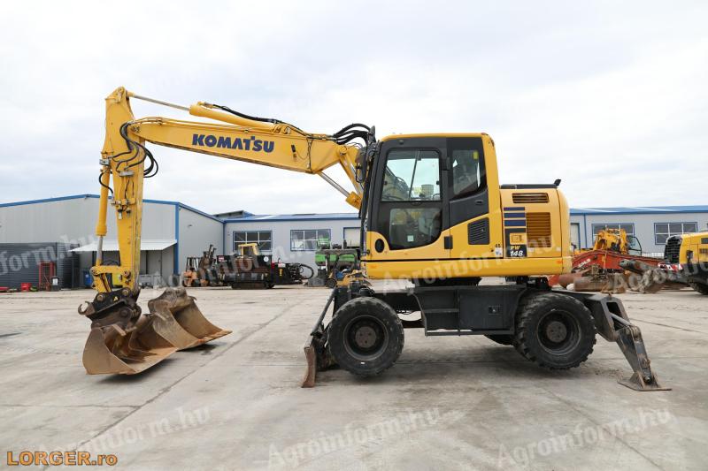 Komatsu PW148-10 gumikerekes kotrógép – 2018, 6211 üzemóra