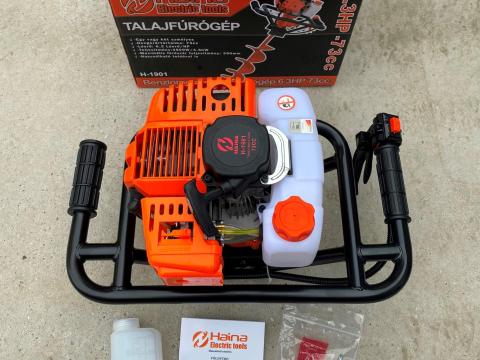 Földfúró Talajfúró 73 cm³ / 6.3 Le Gödörfúró + 100, 200, 300-as fúró +50cm toldószár * Haina H-1901 * Földfúró Talajfúró 73 cm³ / 6.3 Le Gödörfúró + 100, 200, 300-as fúró +50cm toldószár * Haina H-1901 *