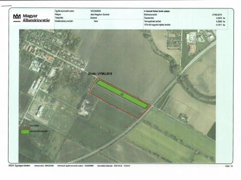 Eladó Szolnok külterületi telek 12 811 m² beépíthetőségi lehetőséggel