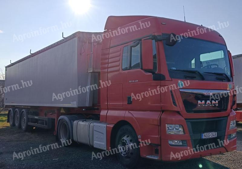 MAN TGX 18.440 + gabonaszállító félpótkocsi (55 m³)