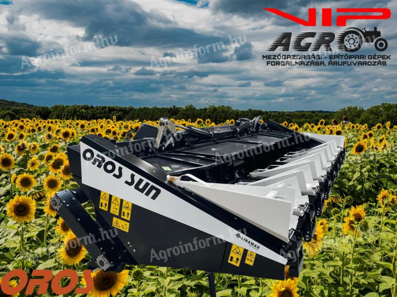 Új OROS SUN 8 soros csukható,  szárzúzós napraforgó adapter akcióban VIP AGRO Kft
