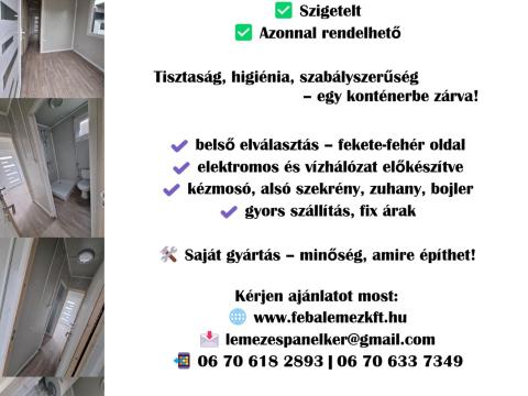 Fekete-fehér öltözőkonténer Fekete-fehér öltözőkonténer