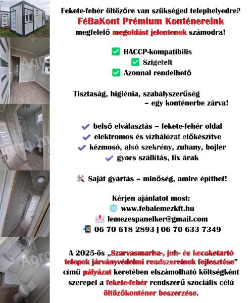 Fekete-fehér öltözőkonténer