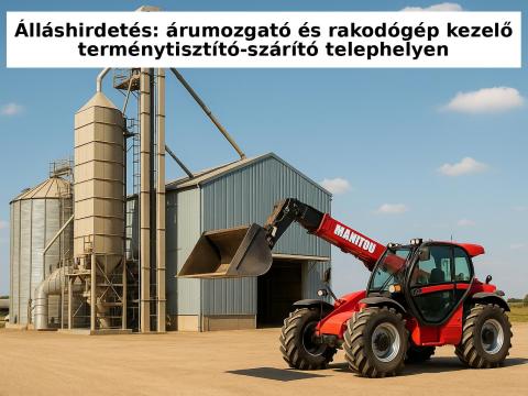 Árumozgató és rakodógép kezelő terménytisztító-szárító telephelyen - Békéscsaba Árumozgató és rakodógép kezelő terménytisztító-szárító telephelyen - Békéscsaba