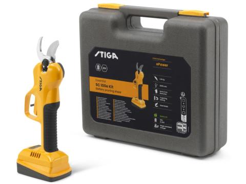 STIGA AKKUMULÁTOROS METSZŐOLLÓ SC 100e Kit STIGA AKKUMULÁTOROS METSZŐOLLÓ SC 100e Kit