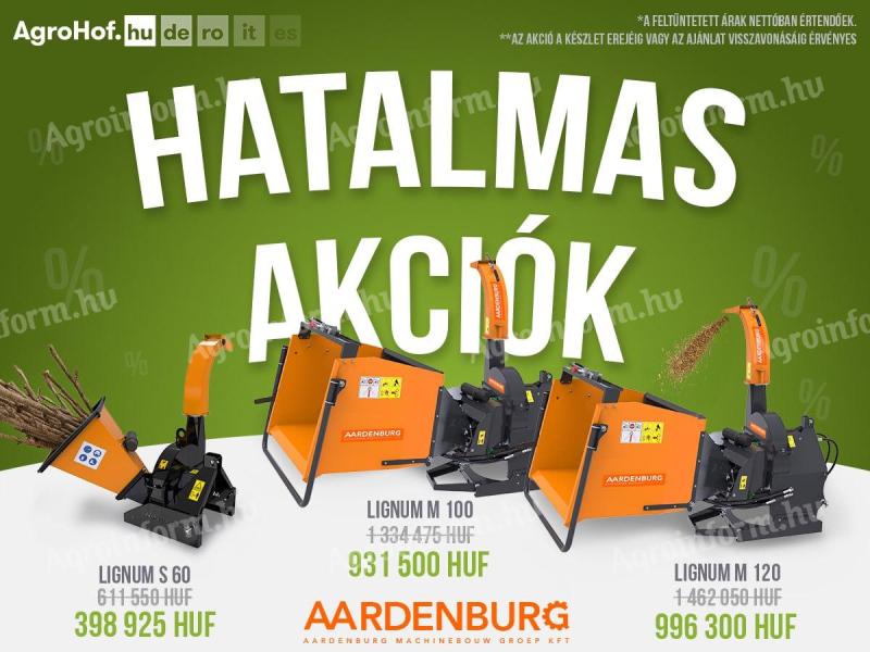 Akció! Faaprítók,  ágaprítók,  ágdarálók kardán hajtással