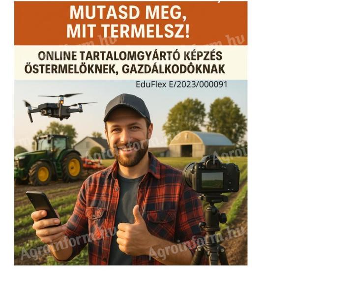 Online tartalomgyártó képzés őstermelők és gazdálkodók számára – 02114009