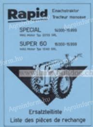 Veterán Rapid Super Lanz kistraktor pótkocsival,  kaszával,  üzemképes,  benzines
