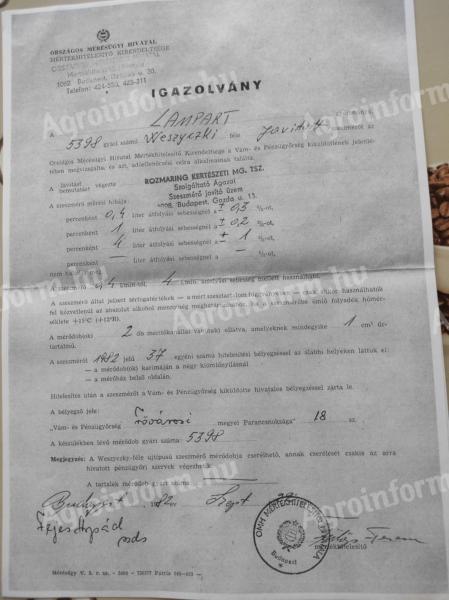 Weszyczki szeszmérőgép