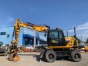 JCB JS145W Rototilt Engcon és Leica Icon 2D Lézer rendszerrel, gumikerekes kotró