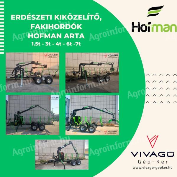 Erdészeti kiközelítő,  fakihordók HOFMAN ARTA 1.5t - 3t - 4t - 6t -7t teherbírás