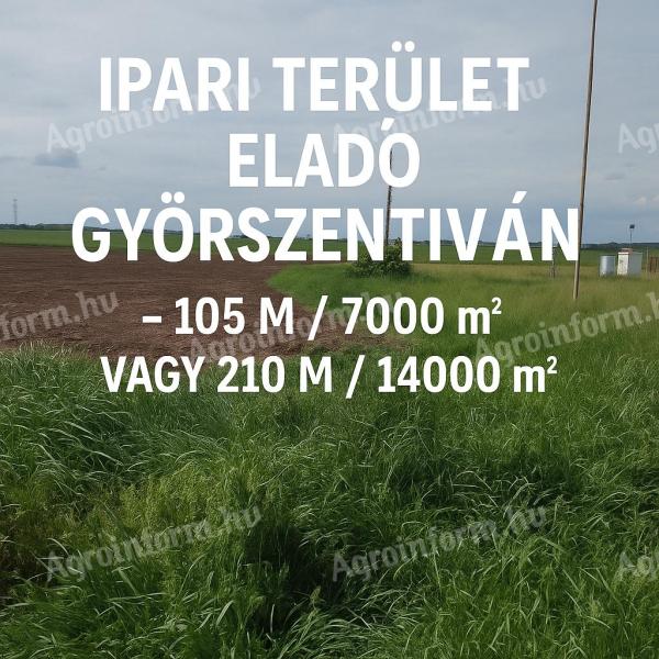 Ipari terület eladó Győrszentiván frekventált részén – akár 7000 m²-es megosztással is