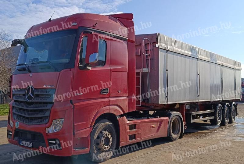 Mercedes-Benz Actros 1845 EURO 6, automata nyergesvontató + gabonaszállító félpótkocsi (Schwarzmüller 55 m³)