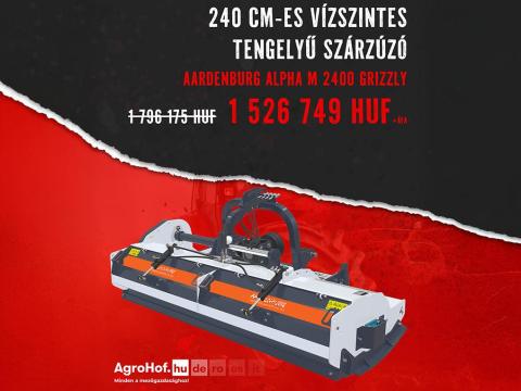 AGROHOF BLACK FRIDAY AKCIÓ! Szárzúzó, mulcsozó, kalapácsos zúzó (Vízszintes tengelyű) 240-260 cm / Alpha M Grizzly