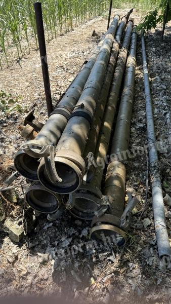 Eladó! Használt 7db 130 mm átmérőjű,  aluminium 6 fm/db öntözőcső