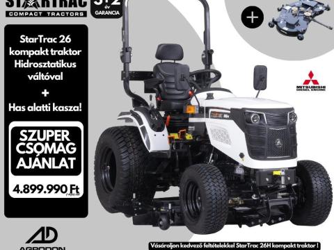 StarTrac 26 kompakt traktor hidrosztatikus váltóval, has alatti kaszával, 3+2 év garanciával StarTrac 26 kompakt traktor hidrosztatikus váltóval, has alatti kaszával, 3+2 év garanciával