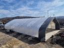 Fémvázas ház típusú csarnok, 24,4 x 46,36 x 9,75 m tárolási célra