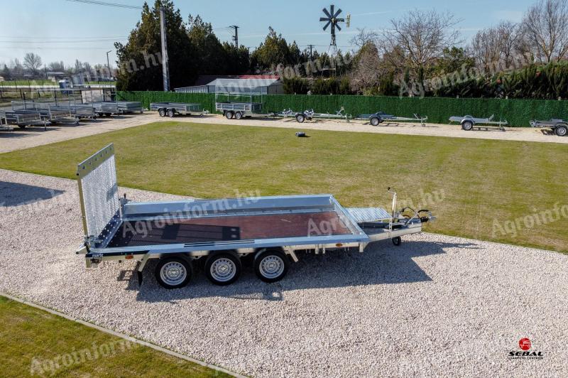Új Martz Bau 400 - 3 tengelyes extra erős (3500 kg) gépszállító utánfutó CSAK 2.690.000 Ft