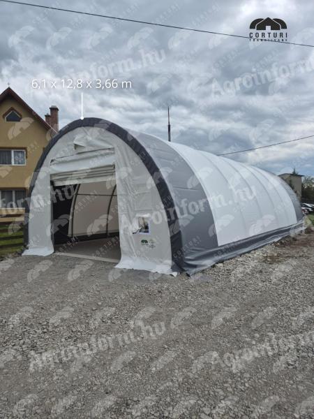 Félköríves ipari sátor 6,1 x 12,8 x 3,66 m