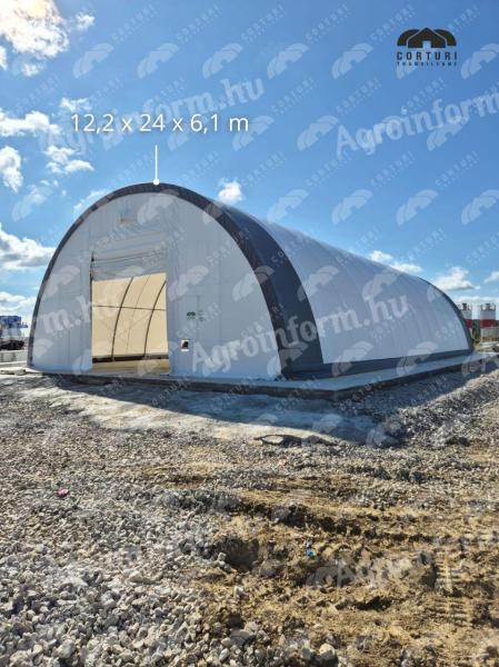Félköríves ipari sátor 12,2 x 24 x 6,1 m