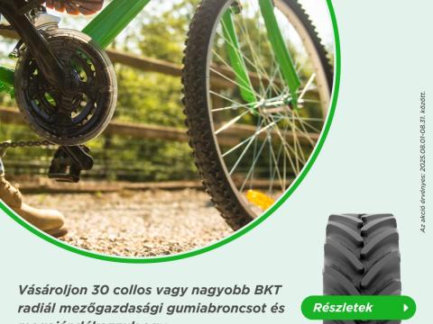 Ajándék kerékpár BKT radiál mezőgazdasági abroncsokhoz augusztusban Ajándék kerékpár BKT radiál mezőgazdasági abroncsokhoz augusztusban