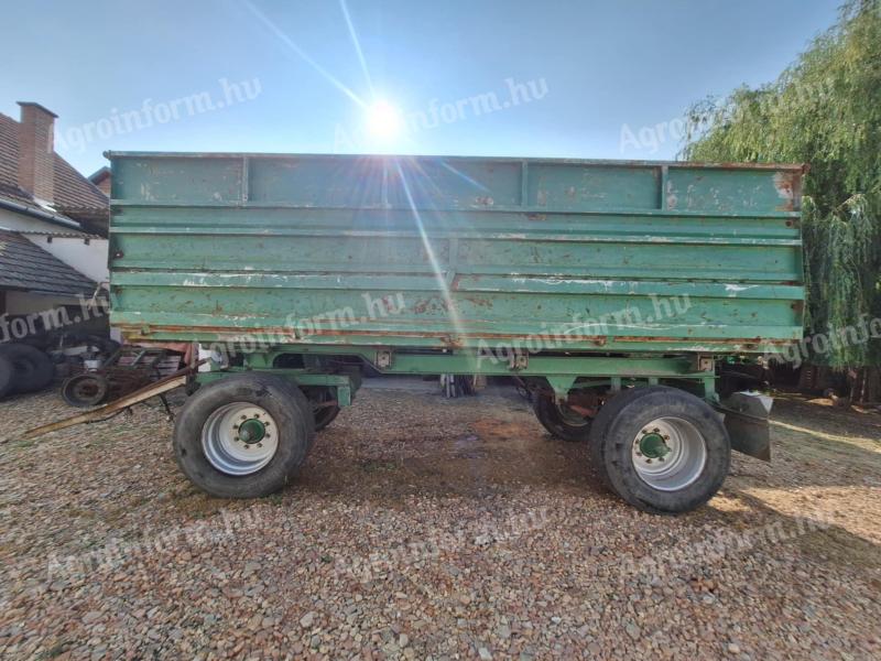 Pótkocsi, billenős, HW8011, piros rendszám, kamion kerék, 140 cm magasítás, erősített laprugók