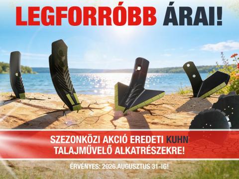 Kuhn kopóalkatrész akció - A nyár legforróbb kedvezményei Kuhn kopóalkatrész akció - A nyár legforróbb kedvezményei