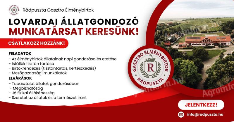 Lovardai állatgondozó álláslehetőség