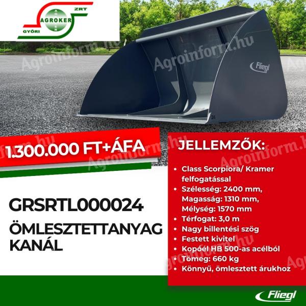 Fliegl ömlesztett anyag kanál Claas Scorpio felfogatással